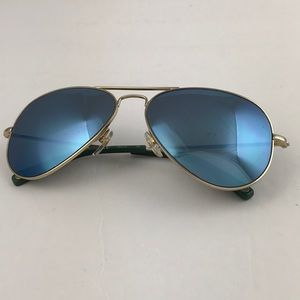 Michael Kors Dylan Aviator Pilot Gold Blue Mirror
